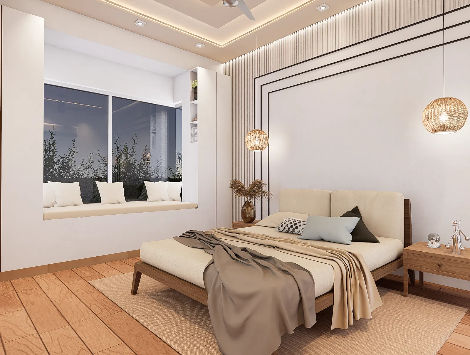 Soft Minimal Bedroom, view