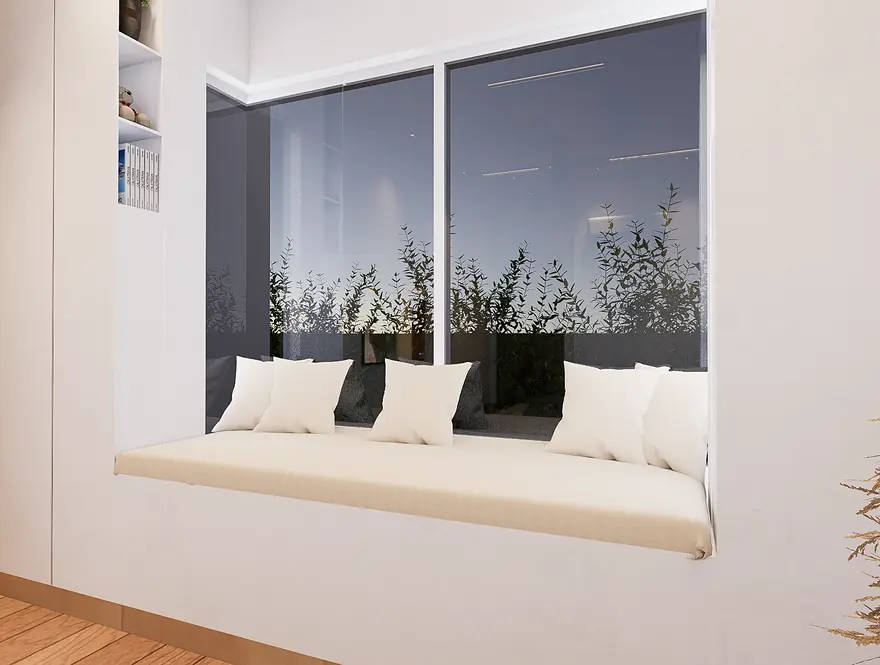 Soft Minimal Bedroom, view