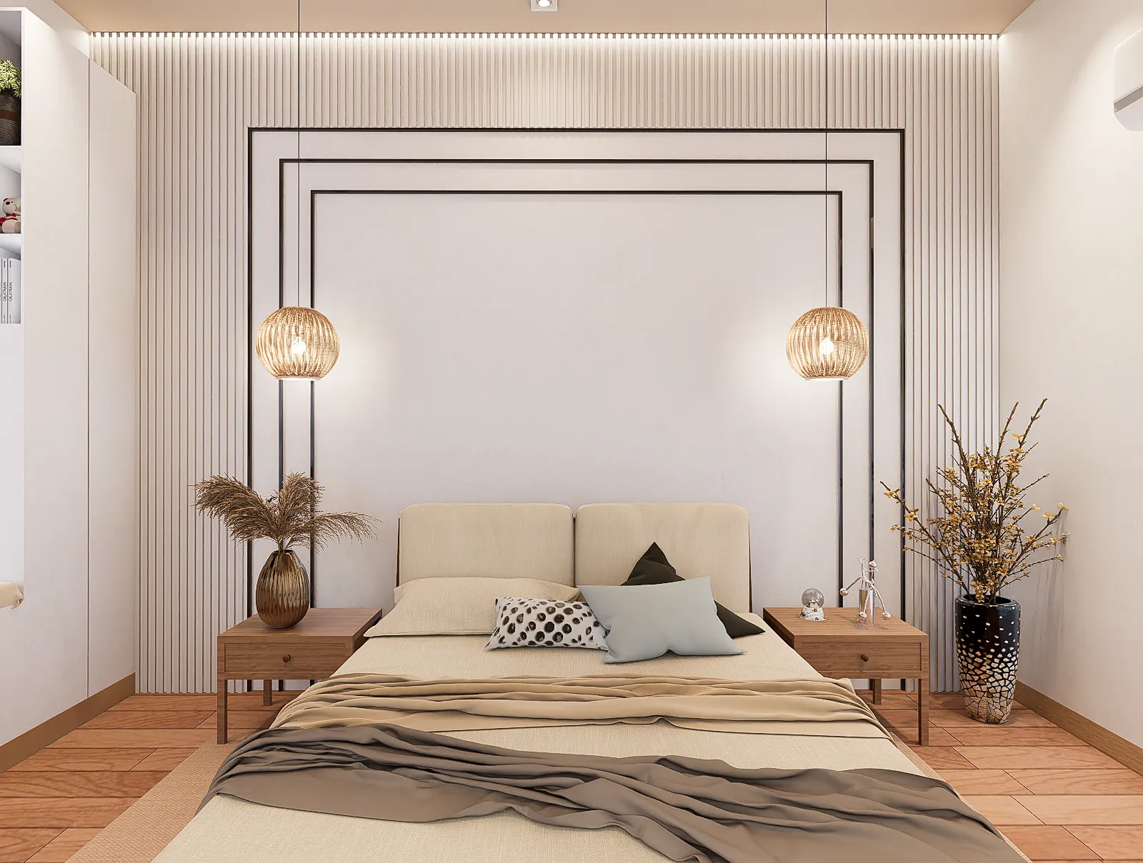 Soft Minimal Bedroom, view