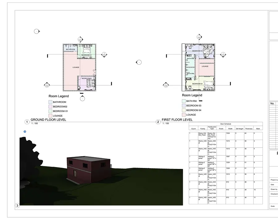 Coloured room plans: Revit by Saud Visuals