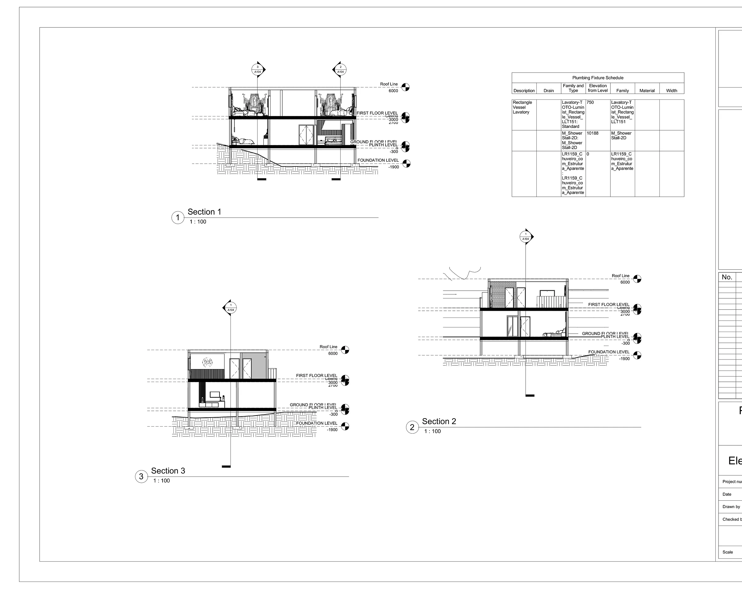 Hillside House: Revit BIM Set: Sections & schedules