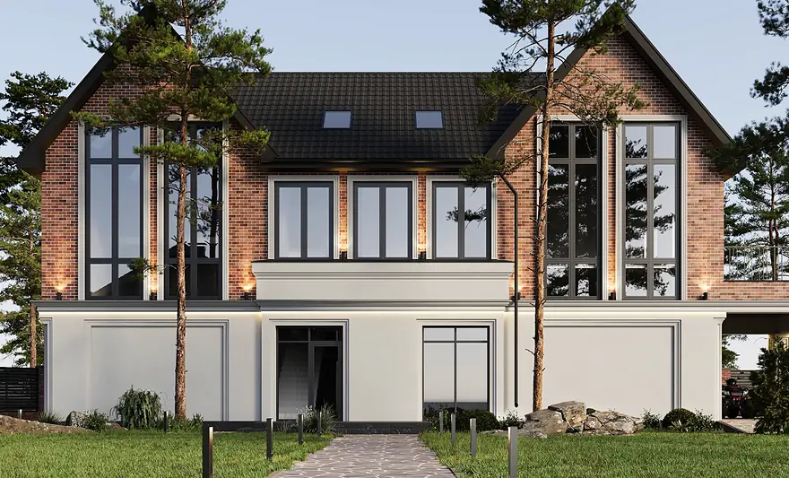 Brick Gable House, Private residence · exterior, International client: 3D render by Saud Visuals