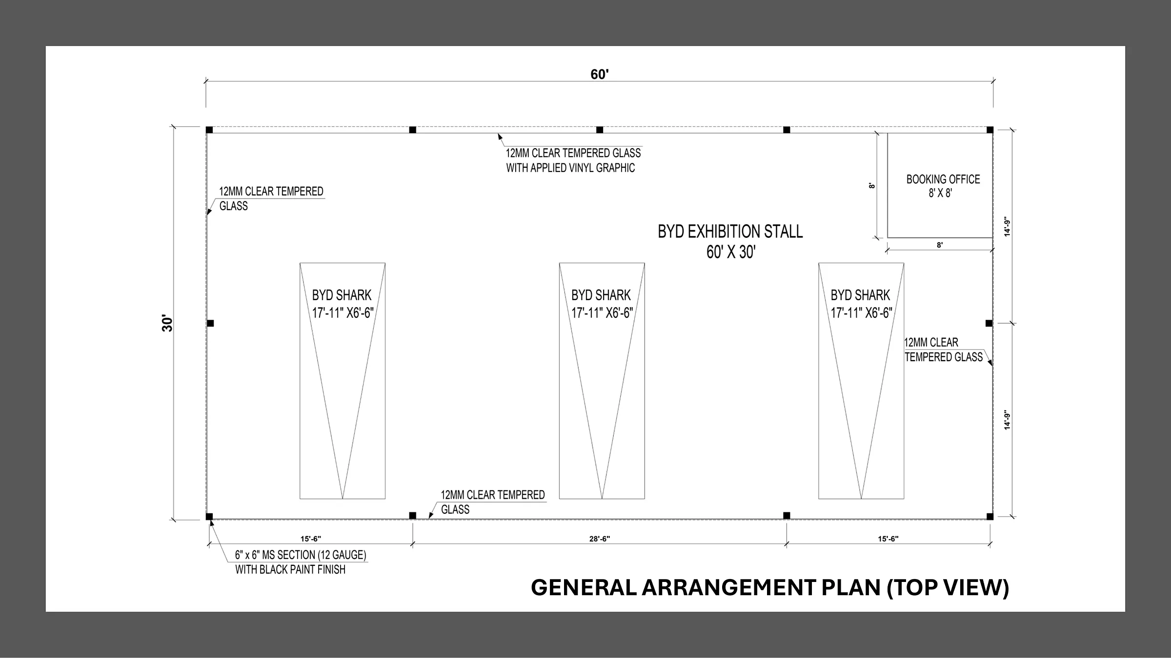 BYD Exhibition Booth: General arrangement plan