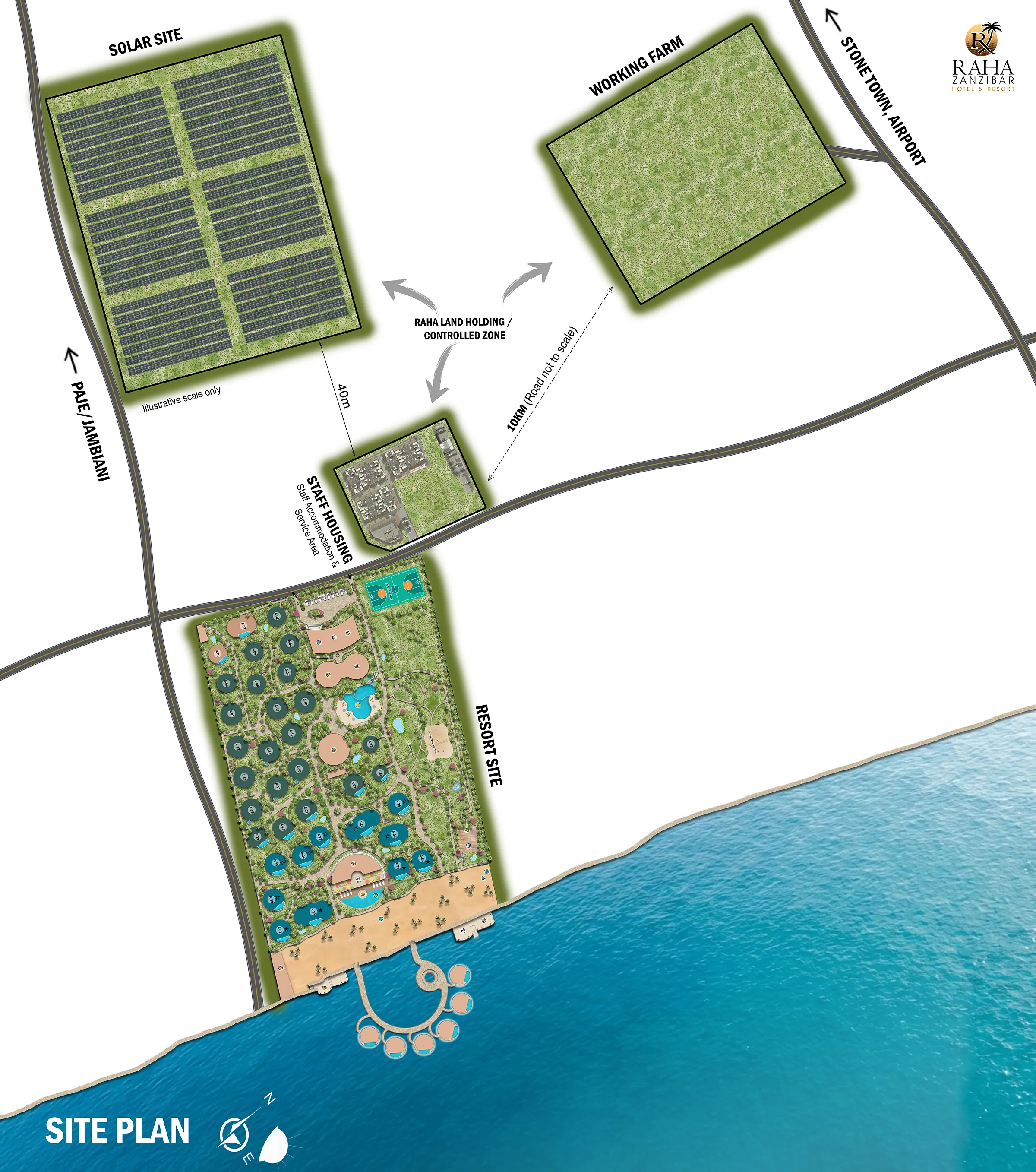 Raha Resort: Site plan